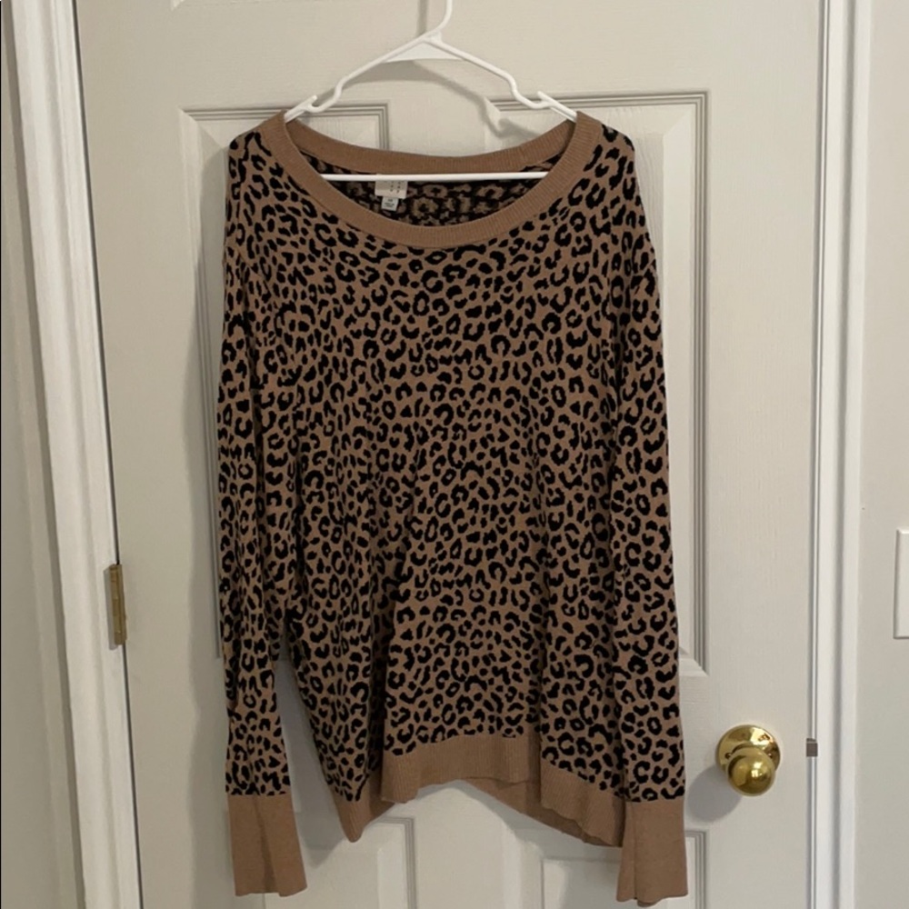 Leopard Print Tunic Sweater